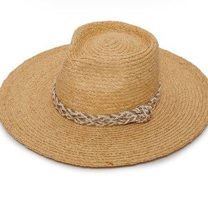 NEW Lele Sadoughi Natural Braided Rope Straw Hat